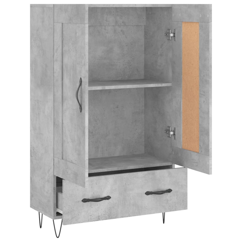 Visoka komoda boja betona 69,5 x 31 x 115 cm konstruirano drvo