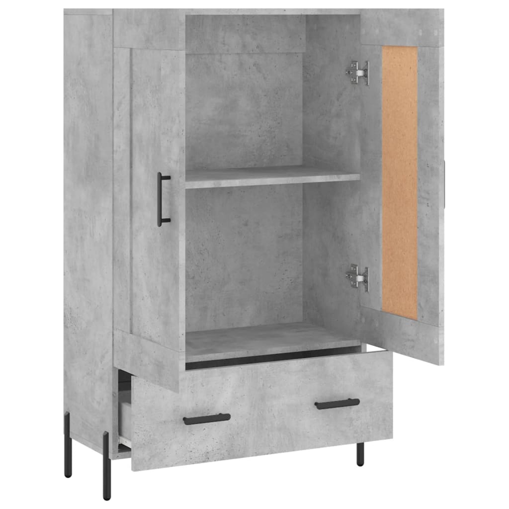 Visoka komoda boja betona 69,5 x 31 x 115 cm konstruirano drvo