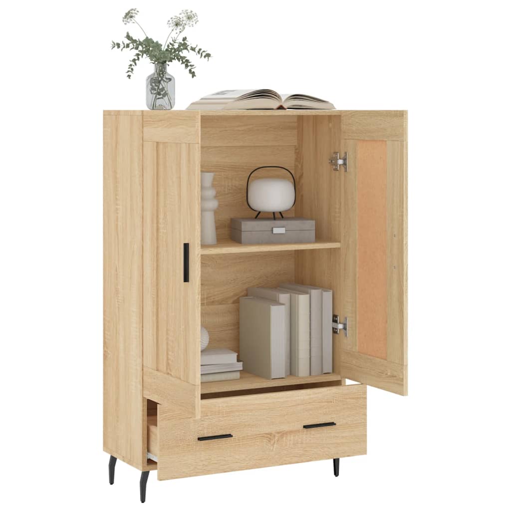 Visoka komoda boja hrasta 69,5 x 31 x 115 cm konstruirano drvo