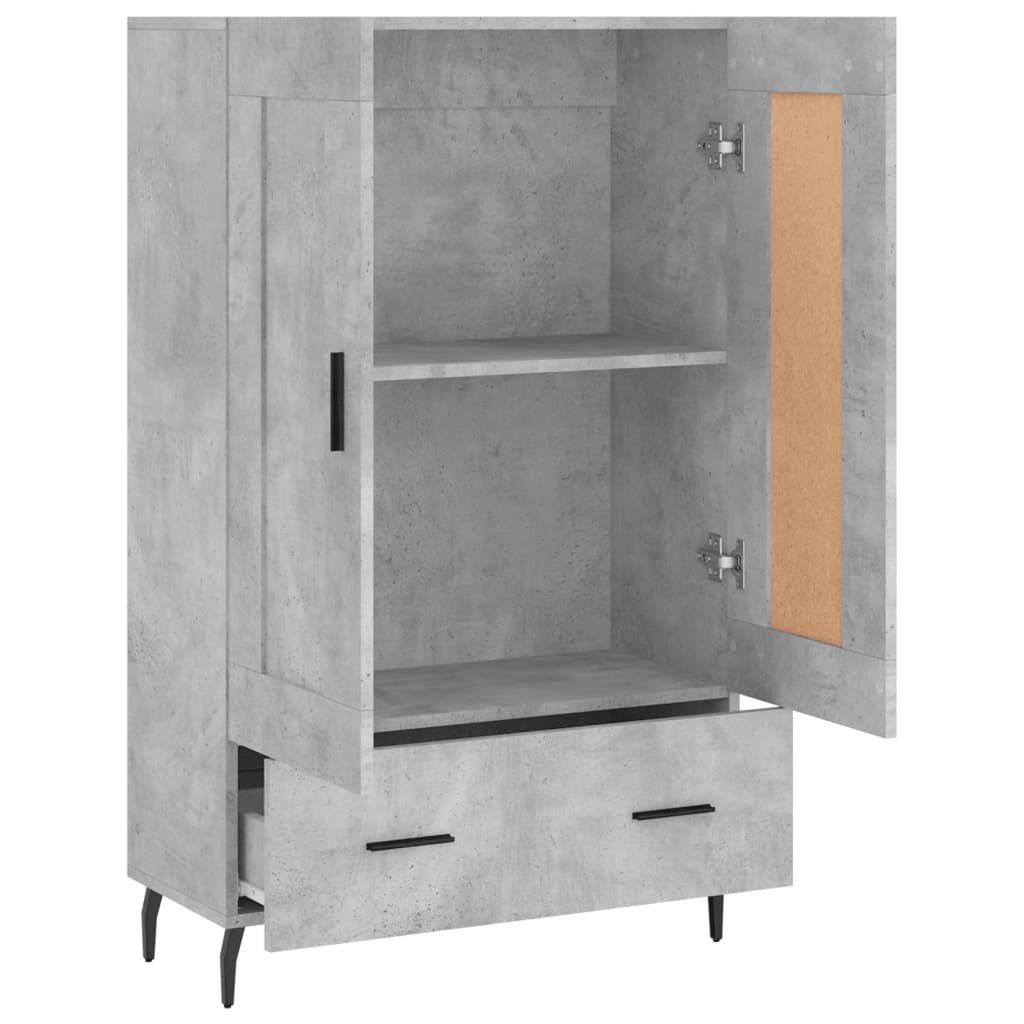 Visoka komoda boja betona 69,5 x 31 x 115 cm konstruirano drvo