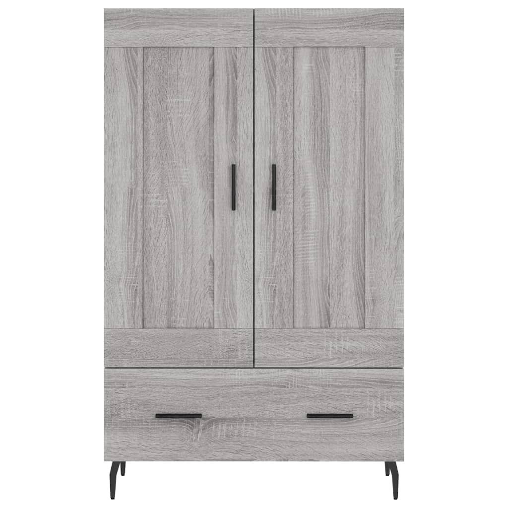 Visoka komoda siva boja hrasta 69,5x31x115 cm konstruirano drvo