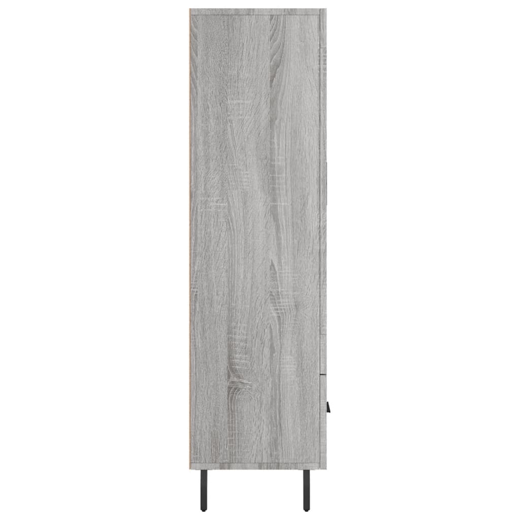 Visoka komoda siva boja hrasta 69,5x31x115 cm konstruirano drvo