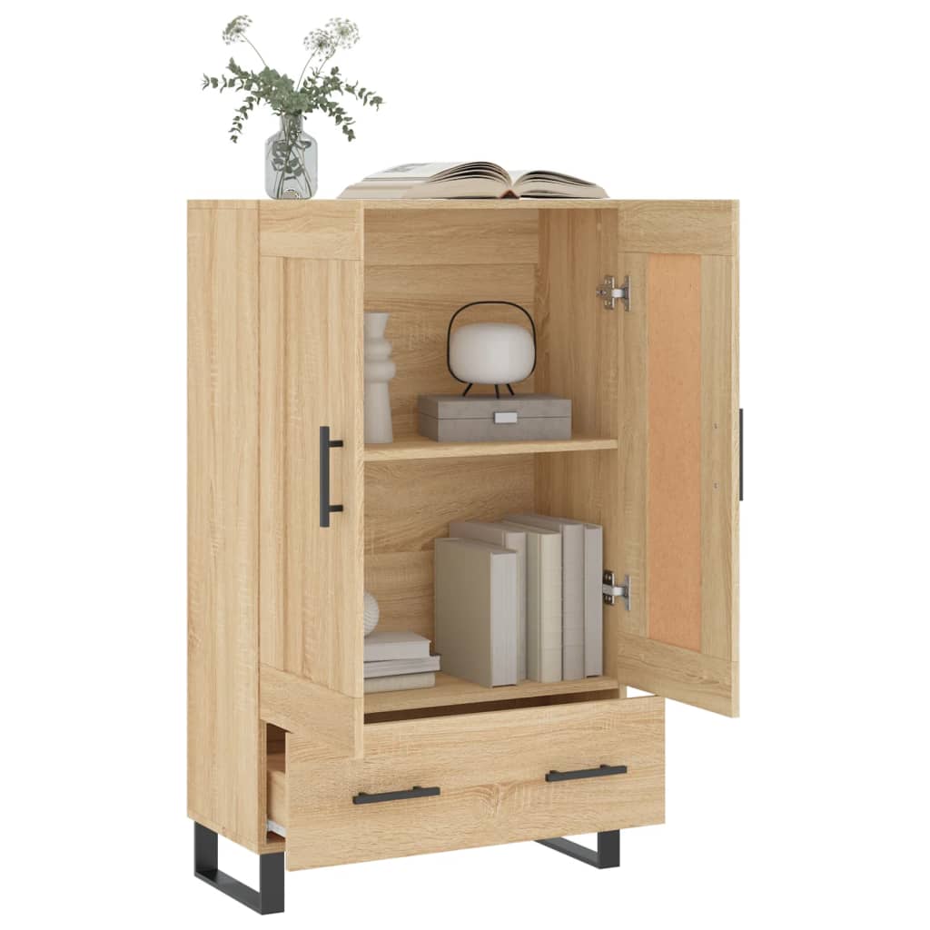 Visoka komoda boja hrasta 69,5 x 31 x 115 cm konstruirano drvo