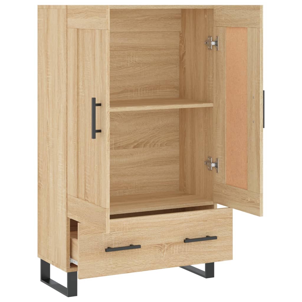 Visoka komoda boja hrasta 69,5 x 31 x 115 cm konstruirano drvo
