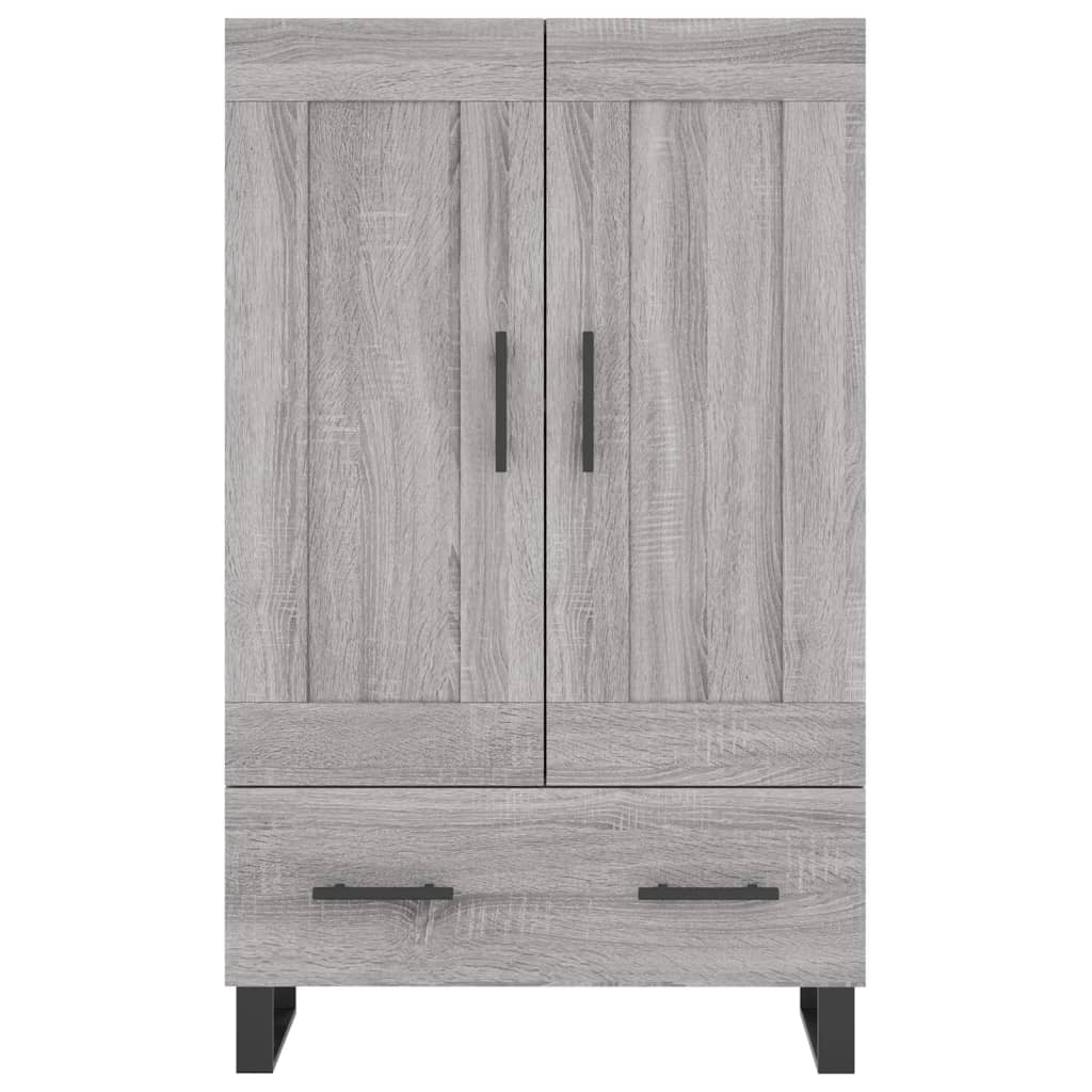Visoka komoda siva boja hrasta 69,5x31x115 cm konstruirano drvo