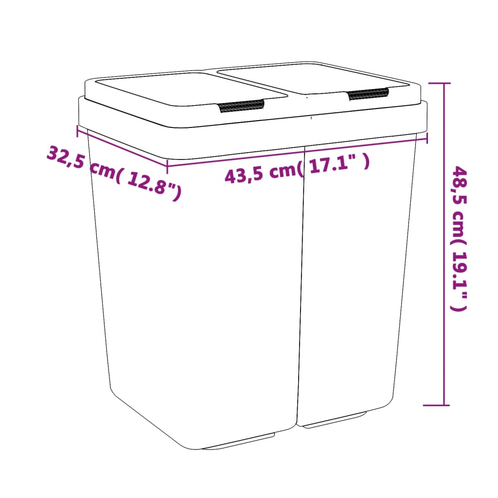 Dvostruka kanta bijela 2 x 25 L