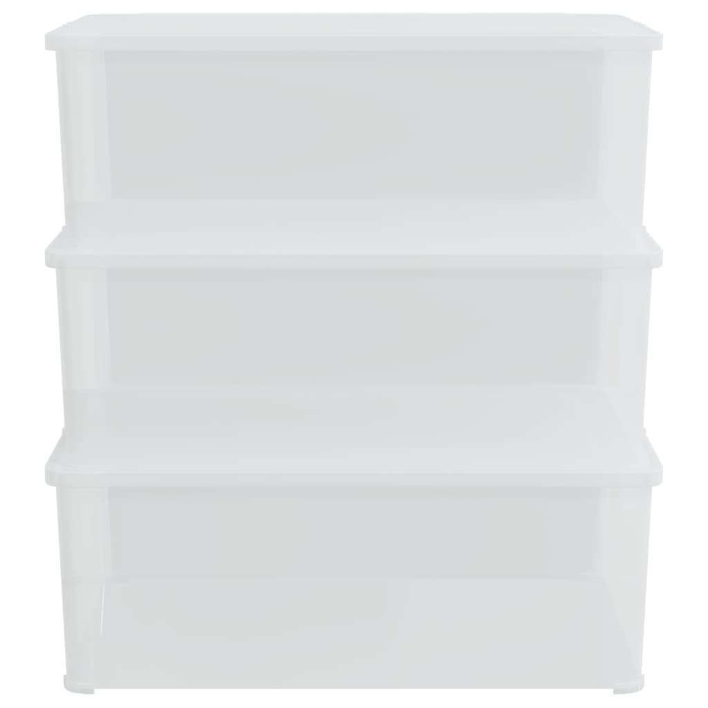 Plastične kutije za pohranu 3 kom 10 L za slaganje