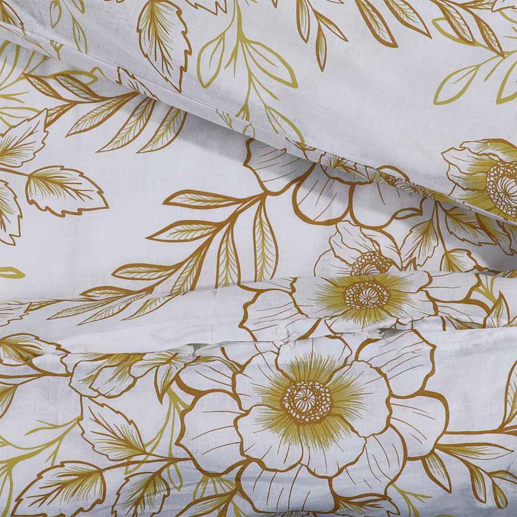 Set posteljine za poplun bijelo-smeđi 200x220 cm pamučni