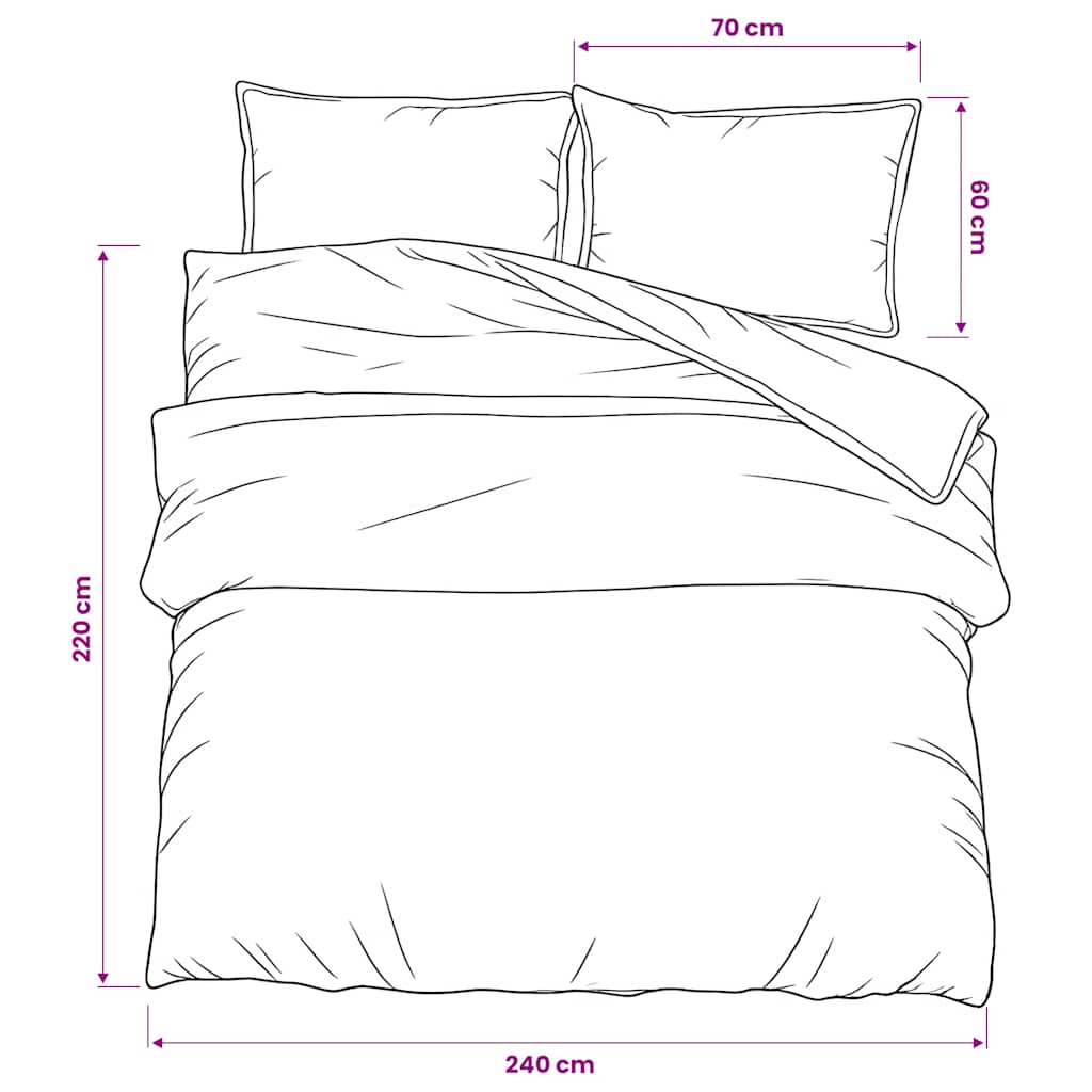 Set posteljine za poplun tamnosivi 240x220 cm pamučni