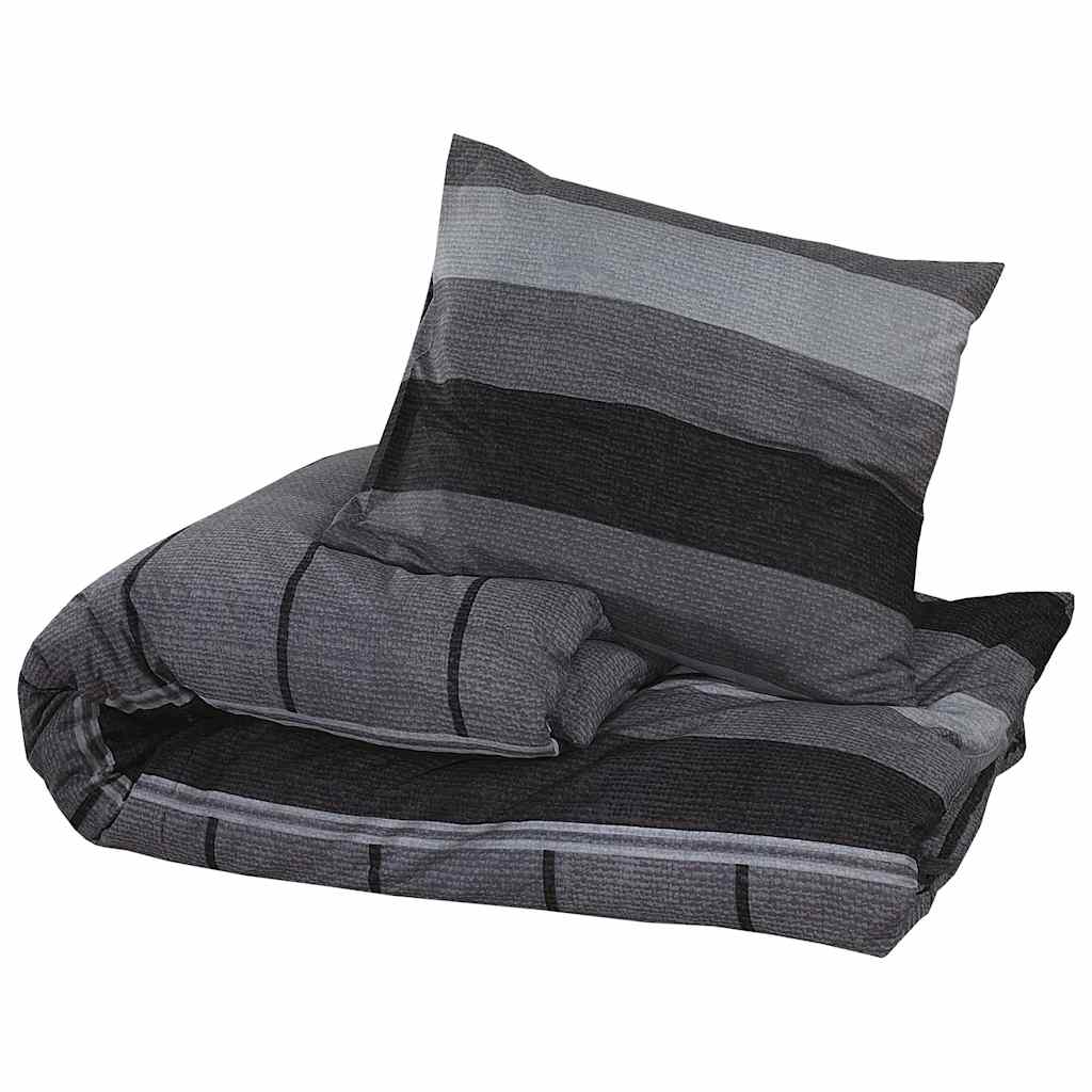 Set posteljine za poplun tamnosivi 140 x 200 cm pamučni