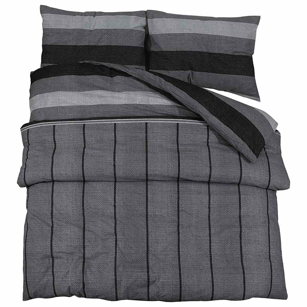 Set posteljine za poplun tamnosivi 200x220 cm pamučni