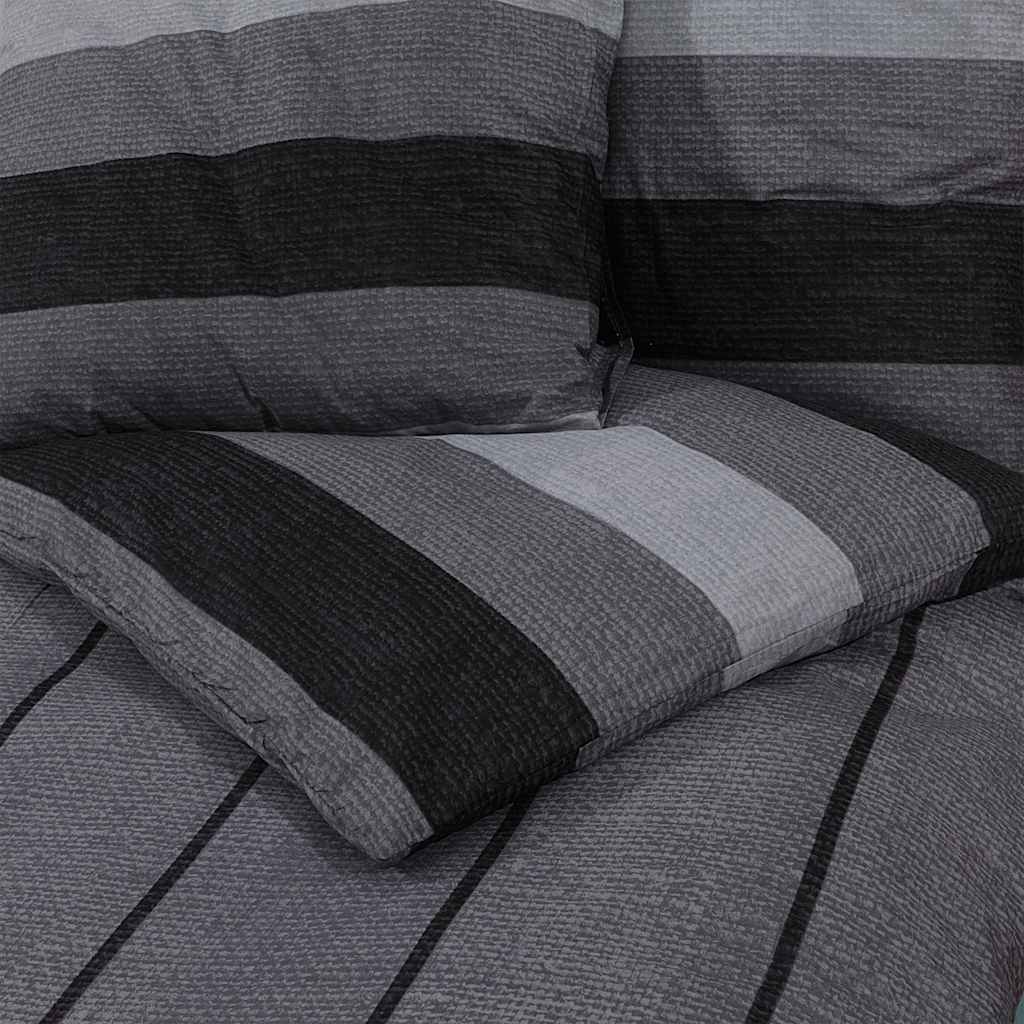 Set posteljine za poplun tamnosivi 200x220 cm pamučni