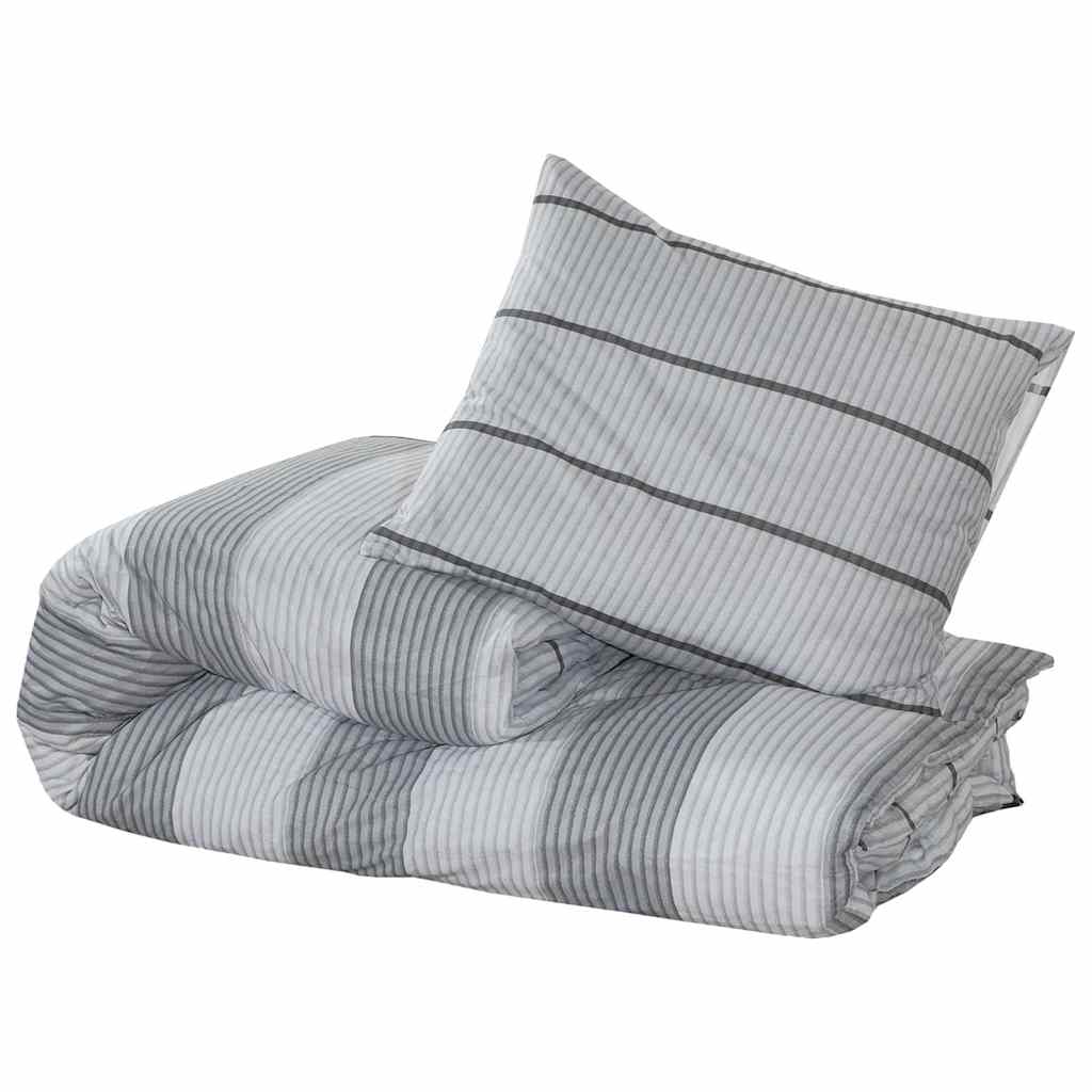 Set posteljine za poplun sivi 140 x 200 cm pamučni200x200