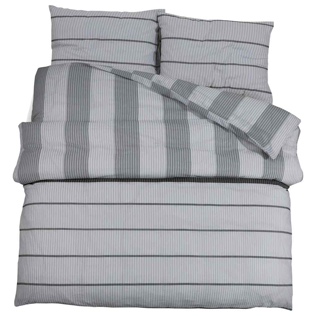 Set posteljine za poplun sivi 200x220 cm pamučni