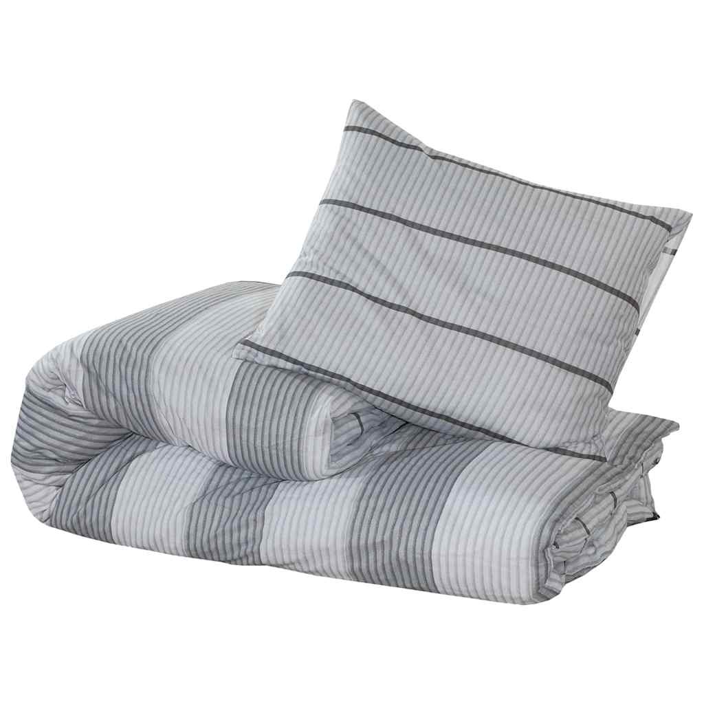 Set posteljine za poplun sivi 200x220 cm pamučni