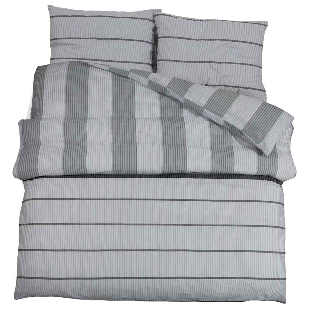 Set posteljine za poplun sivi 225x220 cm pamučni