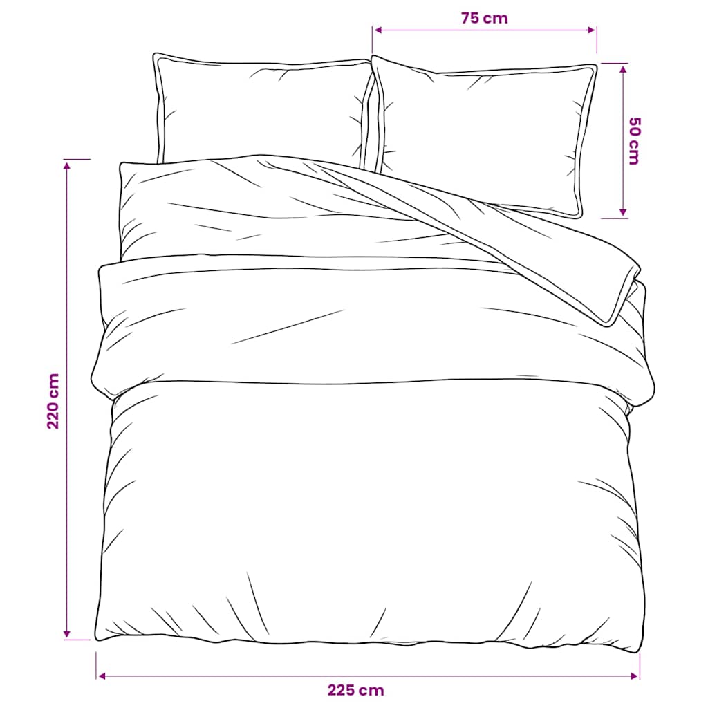 Set posteljine za poplun sivi 225x220 cm pamučni