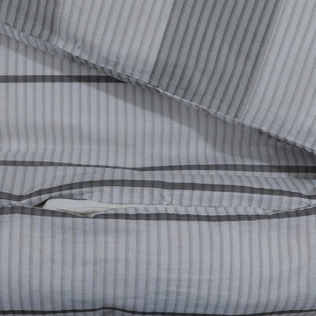 Set posteljine za poplun sivi 260x220 cm pamučni