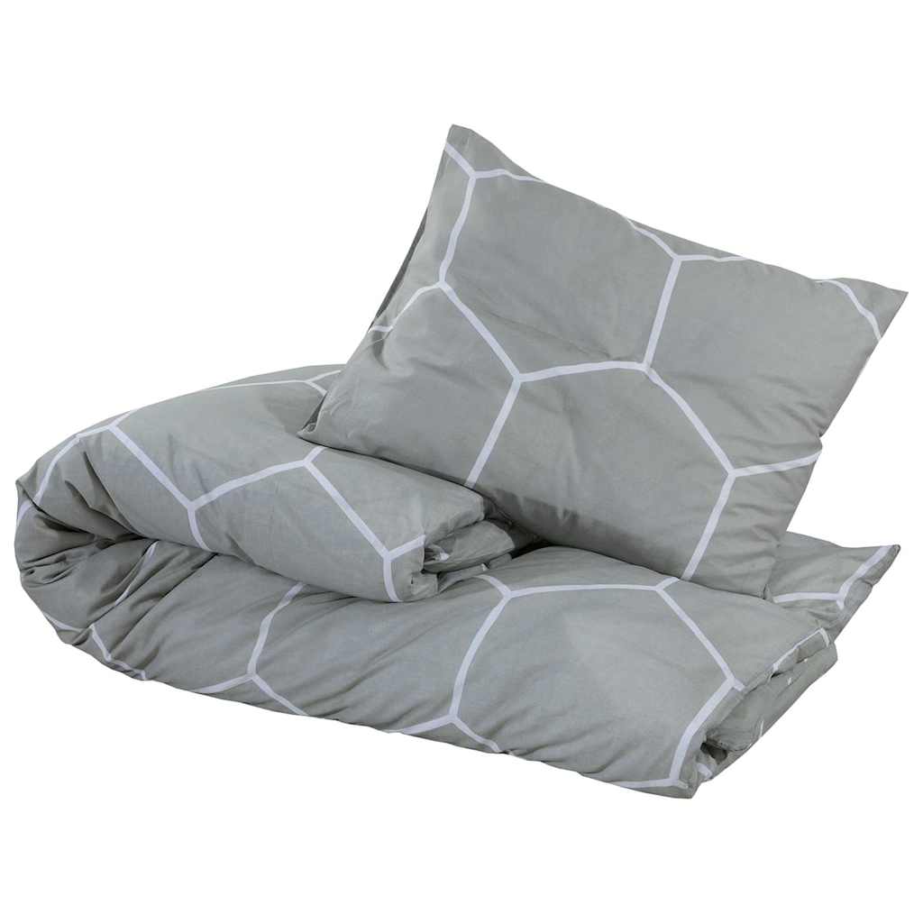 Set posteljine za poplun sivi 155x220 cm pamučni