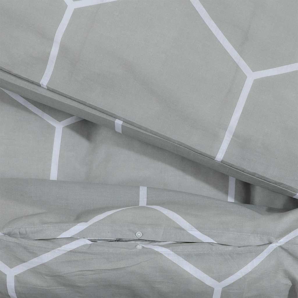 Set posteljine za poplun sivi 200x220 cm pamučni
