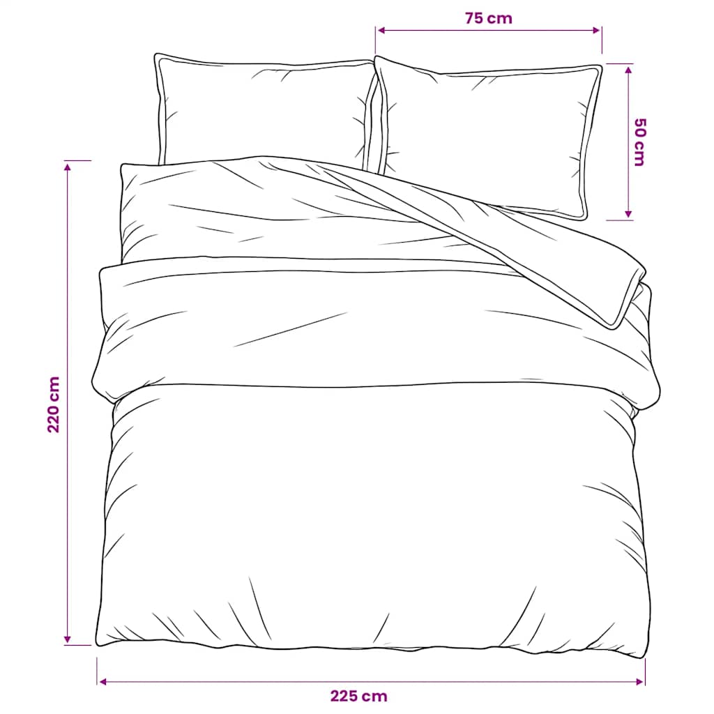Set posteljine za poplun sivi 225x220 cm pamučni