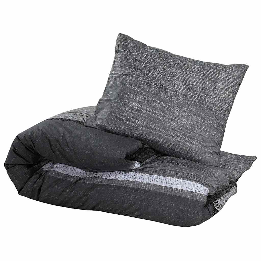 Set posteljine za poplun tamnosivi 140 x 200 cm pamučni