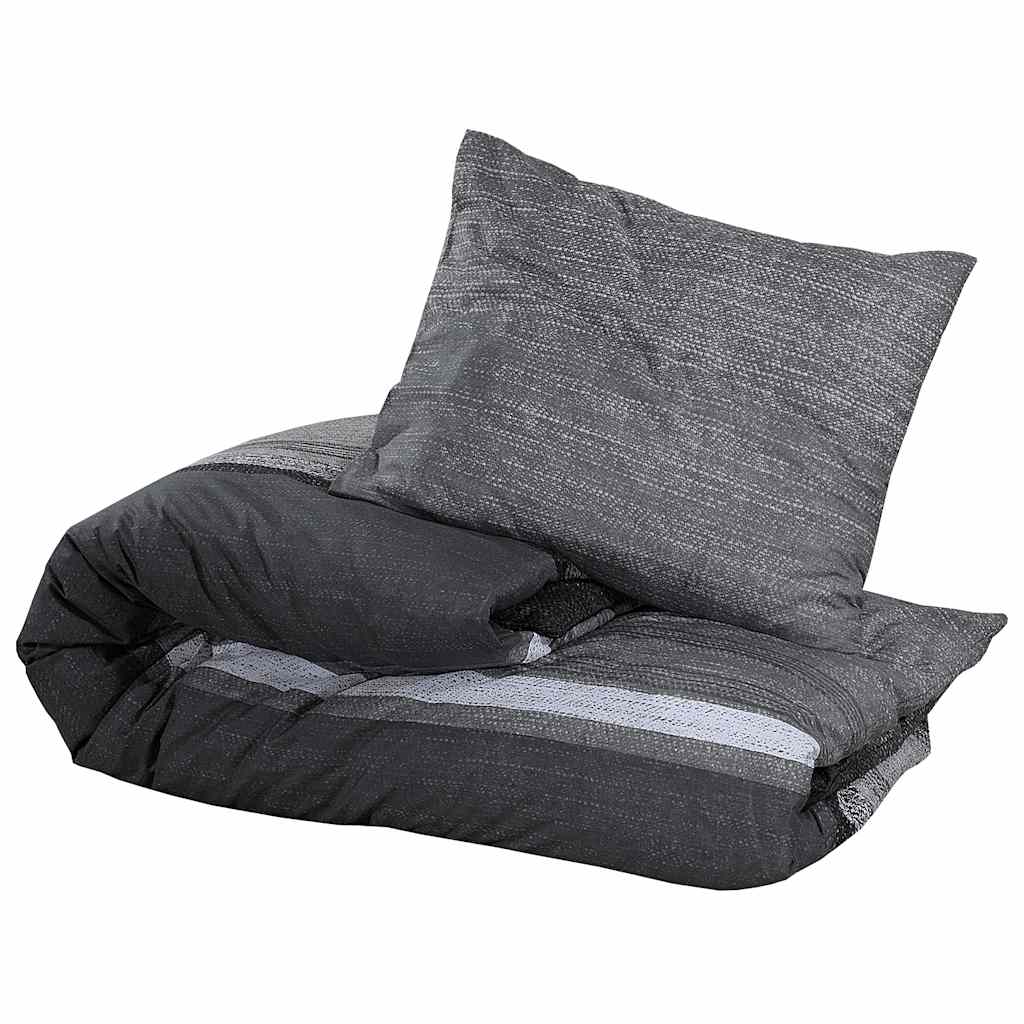 Set posteljine za poplun tamnosivi 140 x 200 cm pamučni200x200