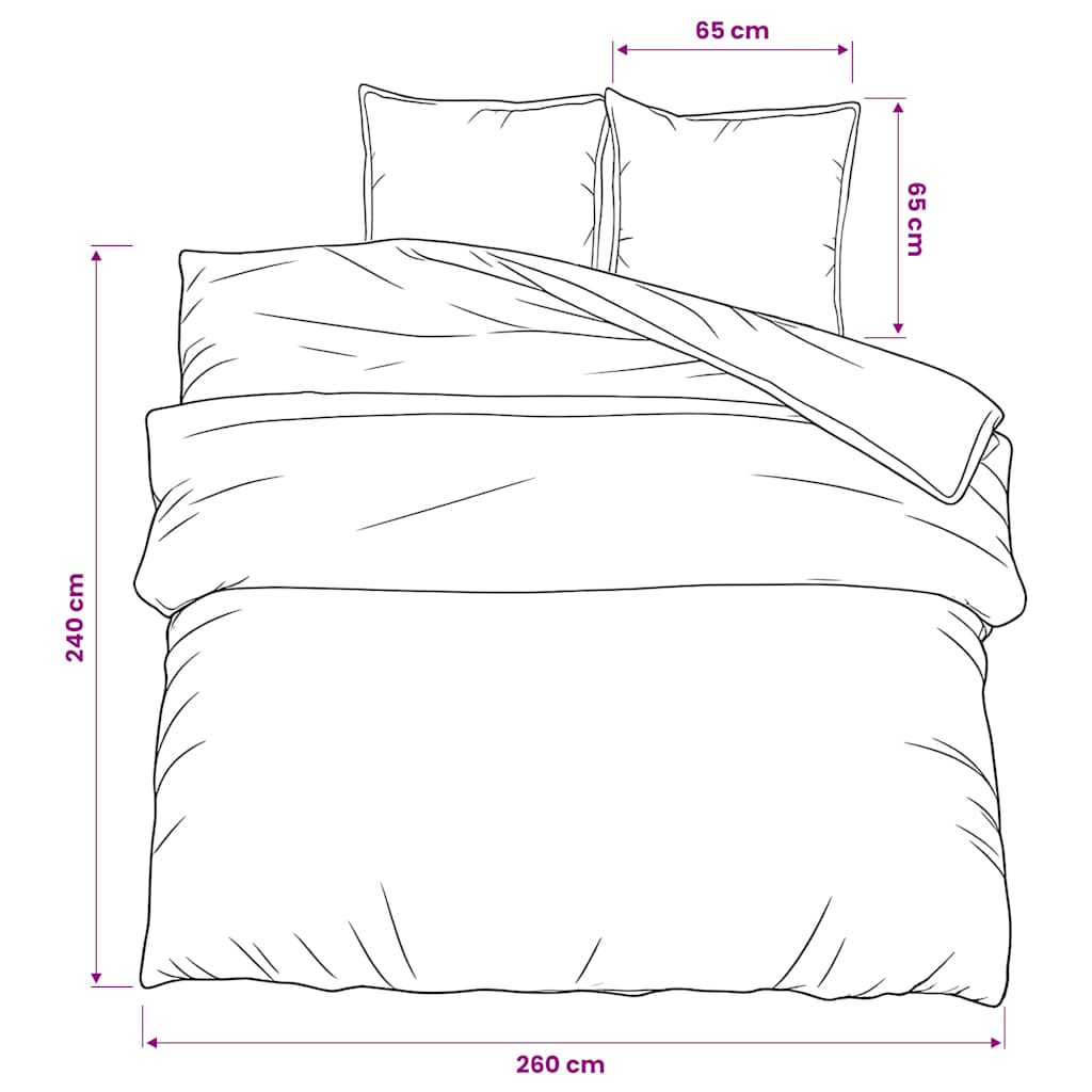 Set posteljine za poplun tamnosivi 260 x 240 cm pamučni