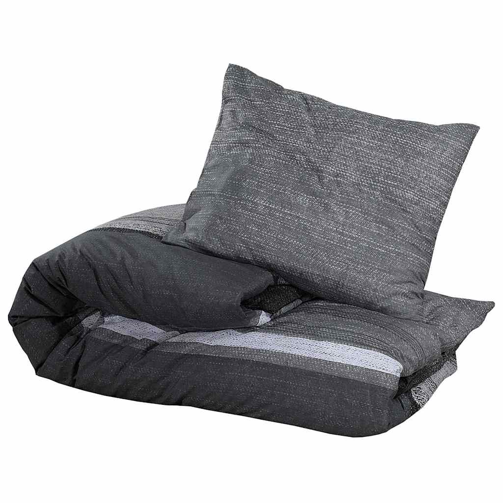 Set posteljine za poplun tamnosivi 155x220 cm pamučni