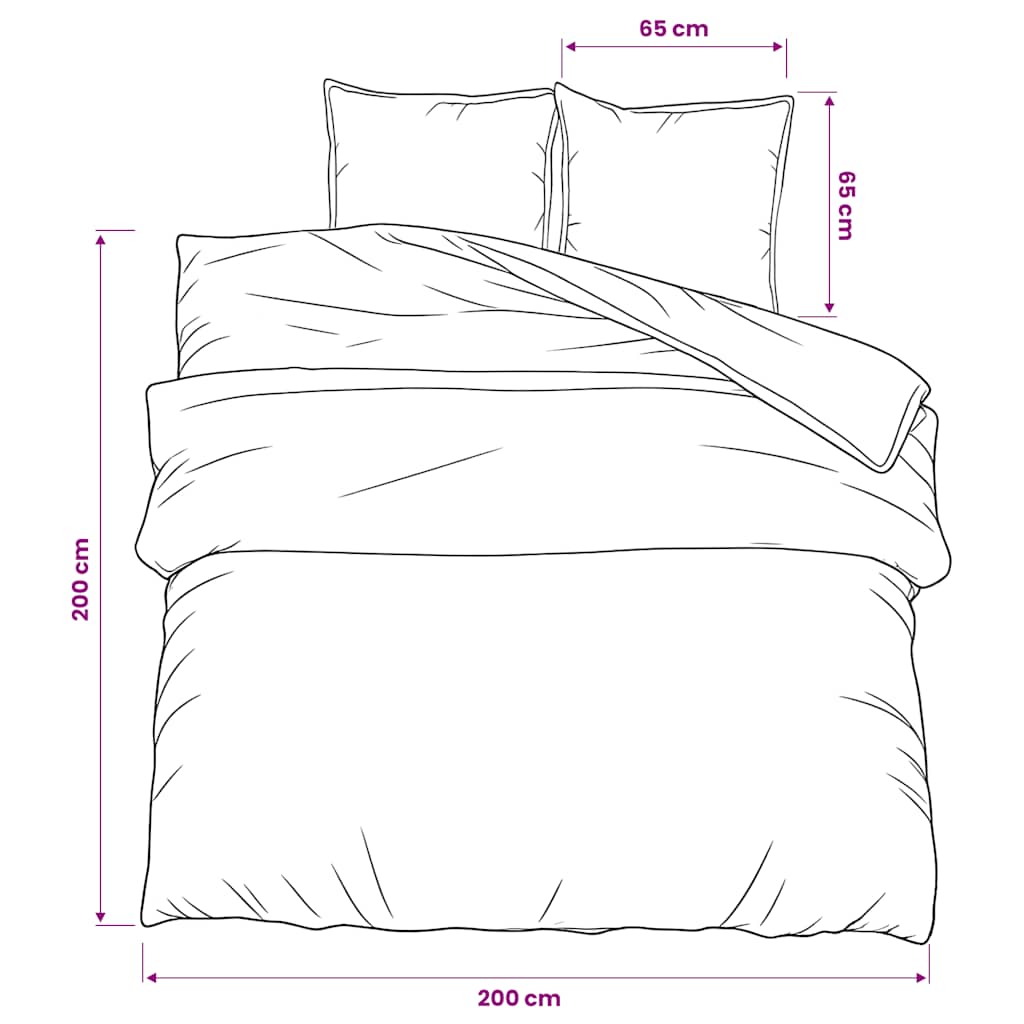 Set posteljine za poplun crno-bijeli 200x200 cm pamučni
