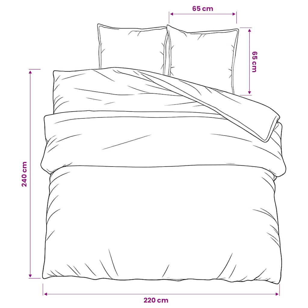 Set posteljine za poplun crno-bijeli 220 x 240 cm pamučni