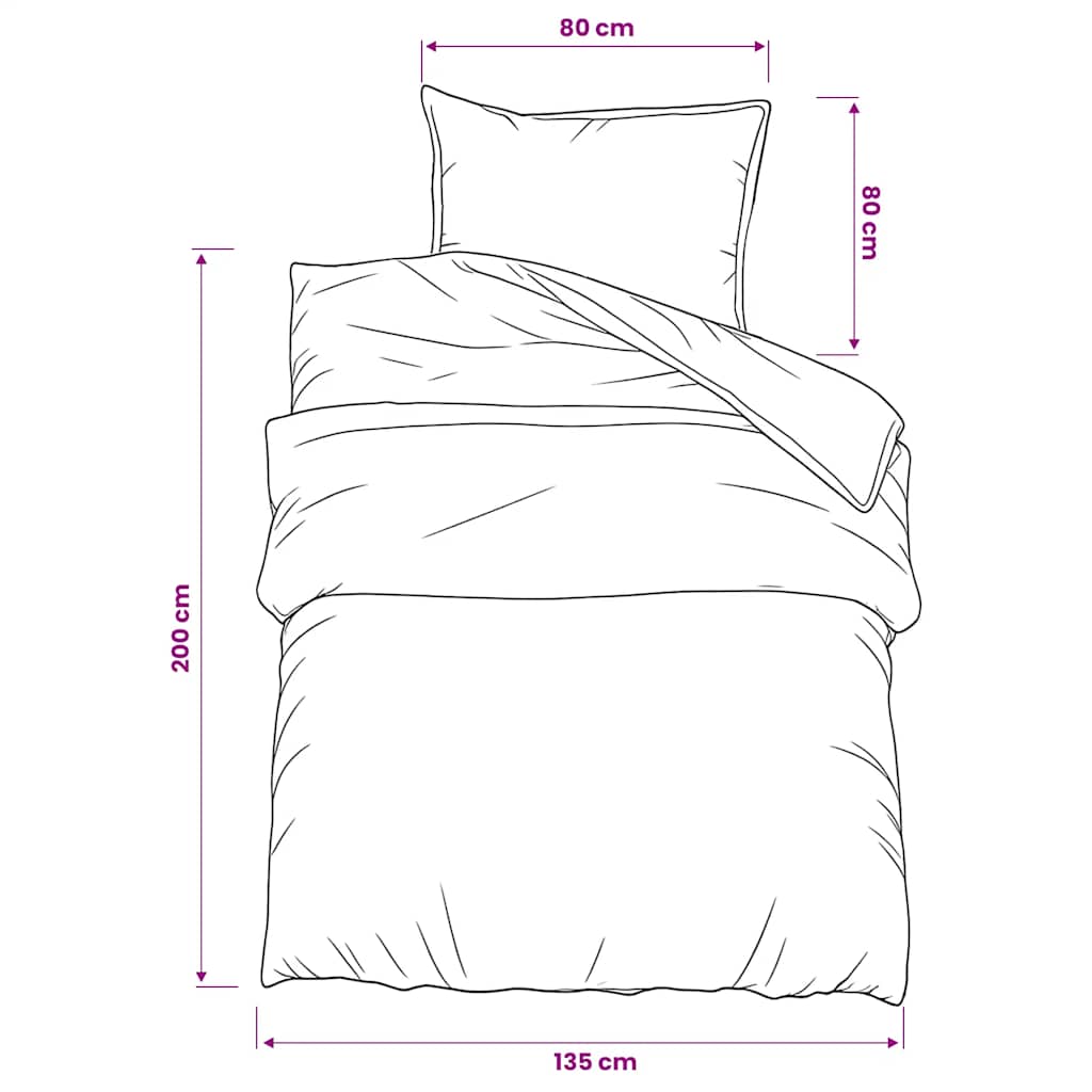 Set posteljine za poplun crno-bijeli 135 x 200 cm pamučni