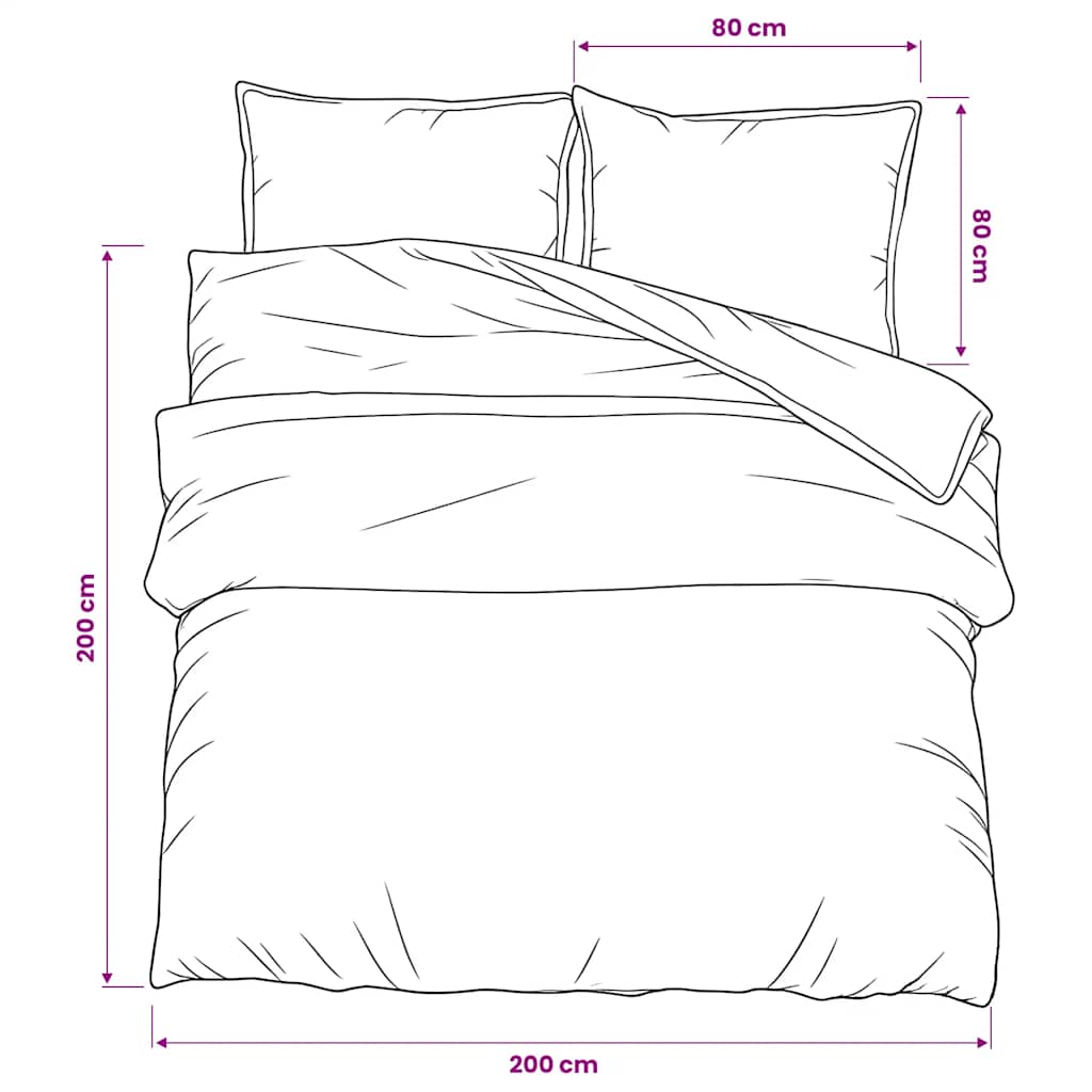 Set posteljine za poplun crno-bijeli 200x200 cm pamučni