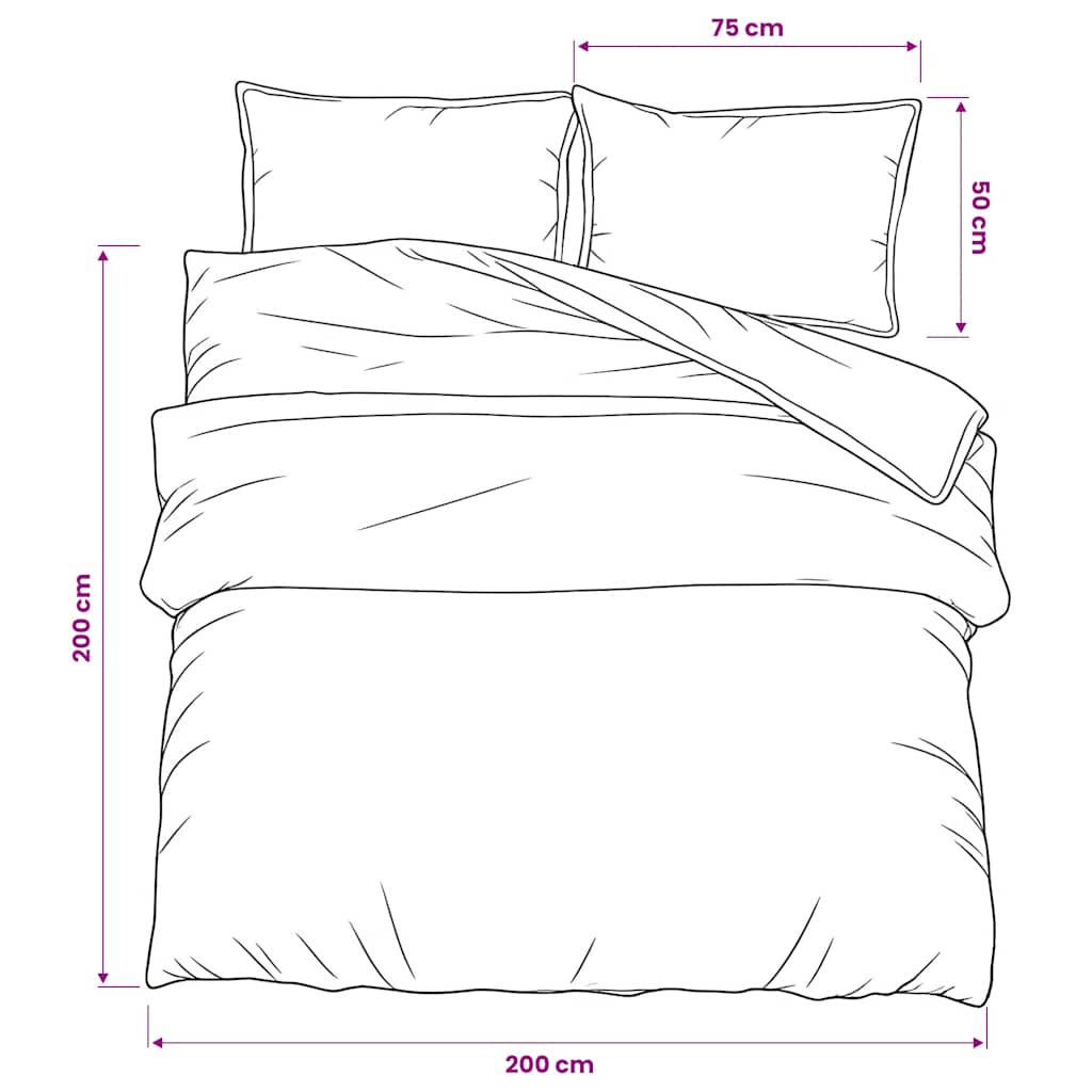 Set posteljine za poplun crno-bijeli 200x200 cm pamučni