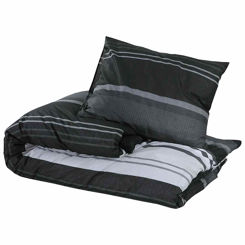 Set posteljine za poplun crno-bijeli 225x220 cm pamučni