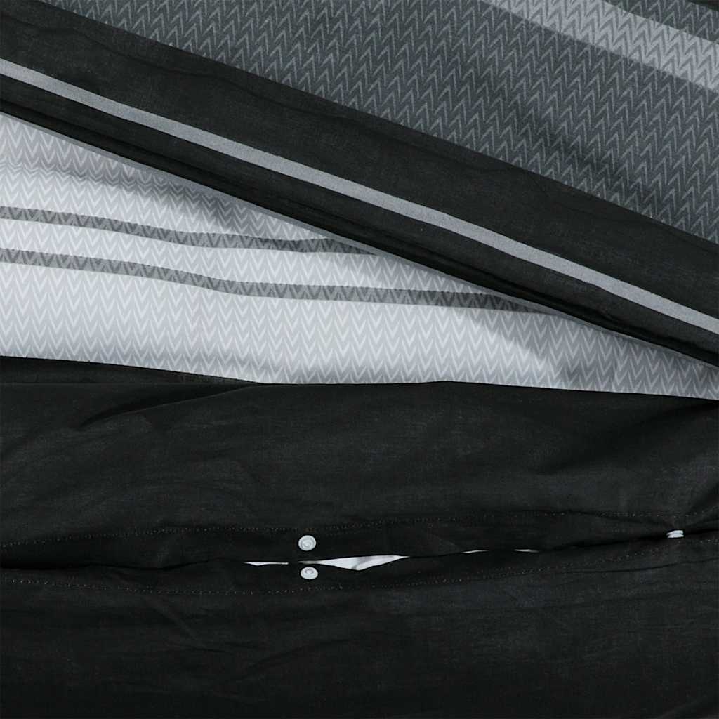 Set posteljine za poplun crno-bijeli 260 x 220 cm pamučni