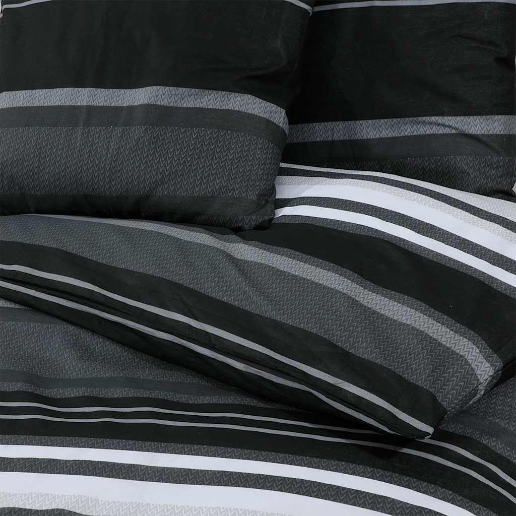 Set posteljine za poplun crno-bijeli 260 x 220 cm pamučni