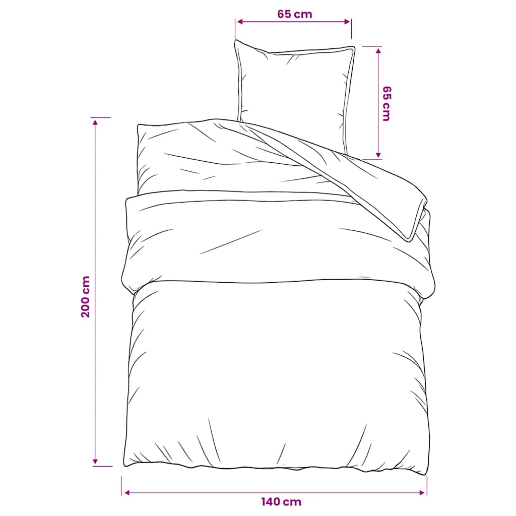 Set posteljine za poplun ružičasti 140x200 cm pamučni