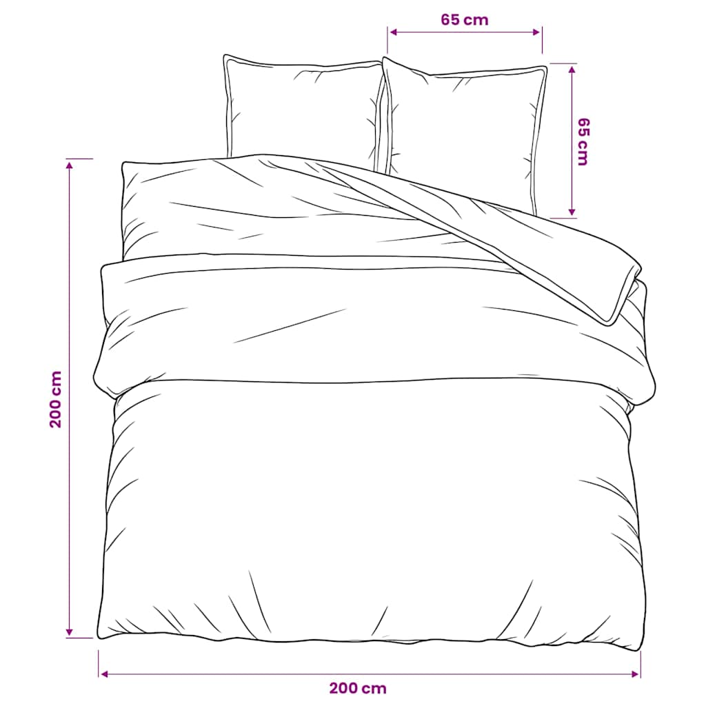 Set posteljine za poplun ružičasti 200x200 cm pamučni