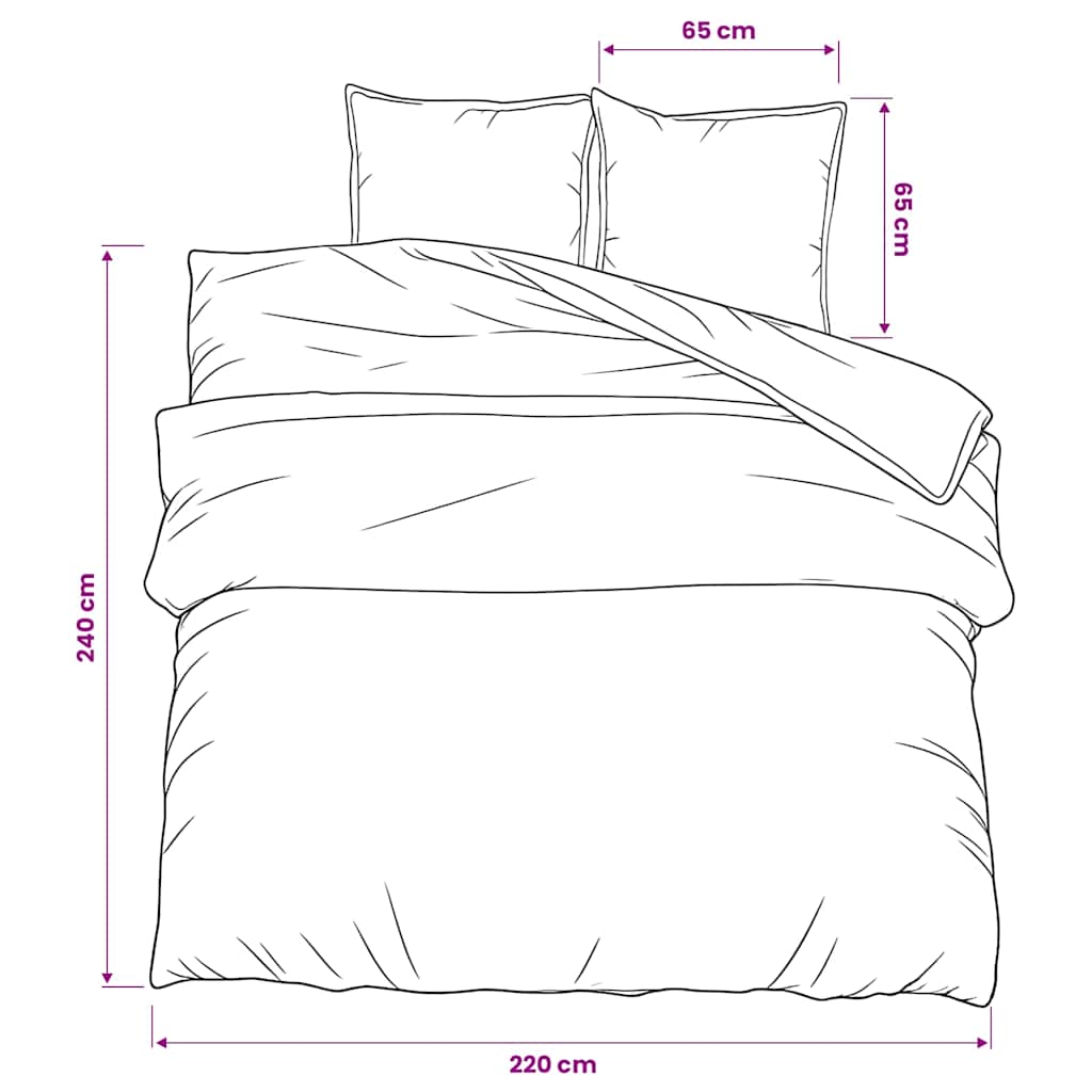 Set posteljine za poplun ružičasti 220 x 240 cm pamučni