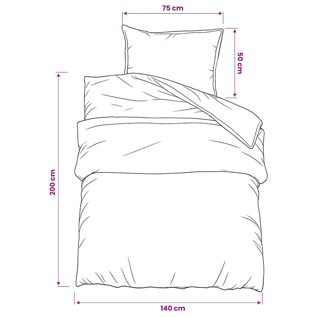 Set posteljine za poplun ružičasti 140x200 cm pamučni