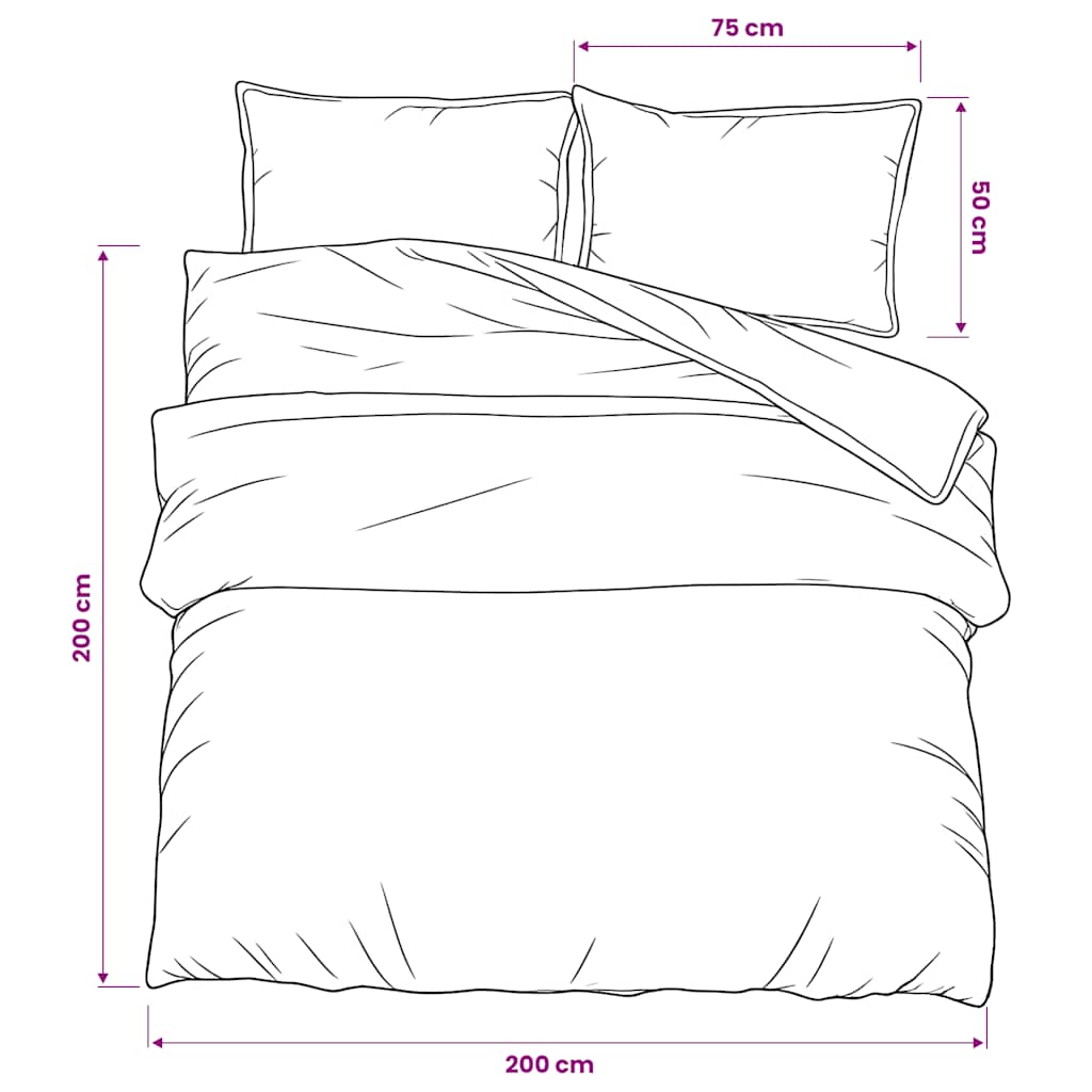Set posteljine za poplun ružičasti 200x200 cm pamučni