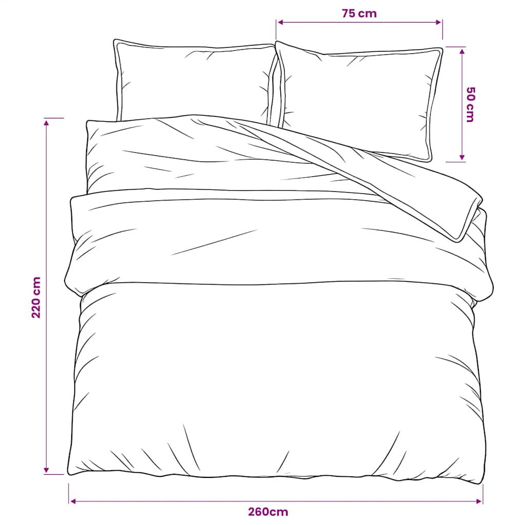 Set posteljine za poplun ružičasti 225x220 cm pamučni