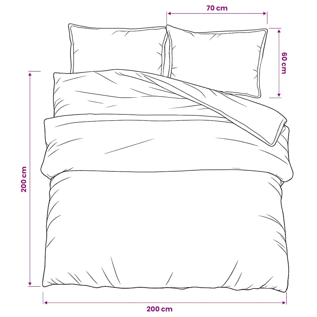 Set posteljine za poplun crni 200x200 cm pamučni