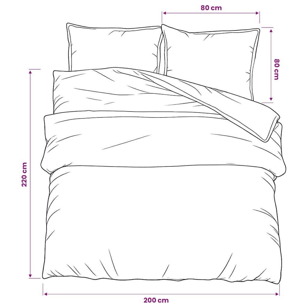 Set posteljine za poplun crna 200x220 cm pamučni