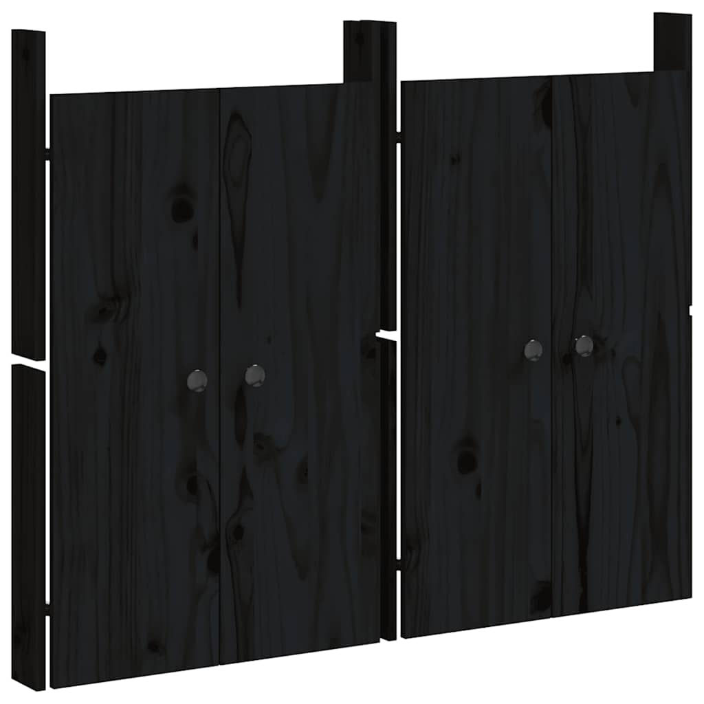 Vanjska kuhinjska vrata MEPPEL 2 kom crna 50x9x82 cm masivna borovina