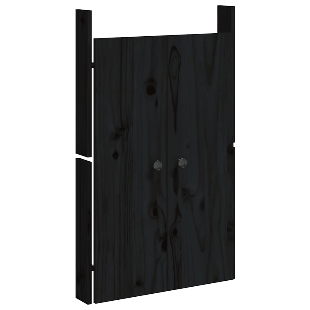 Vanjska kuhinjska vrata MEPPEL 2 kom crna 50x9x82 cm masivna borovina