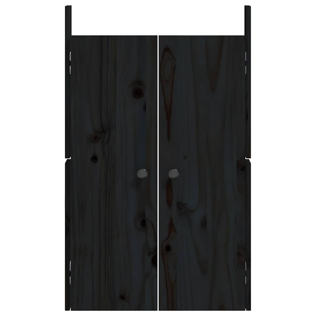 Vanjska kuhinjska vrata MEPPEL 2 kom crna 50x9x82 cm masivna borovina