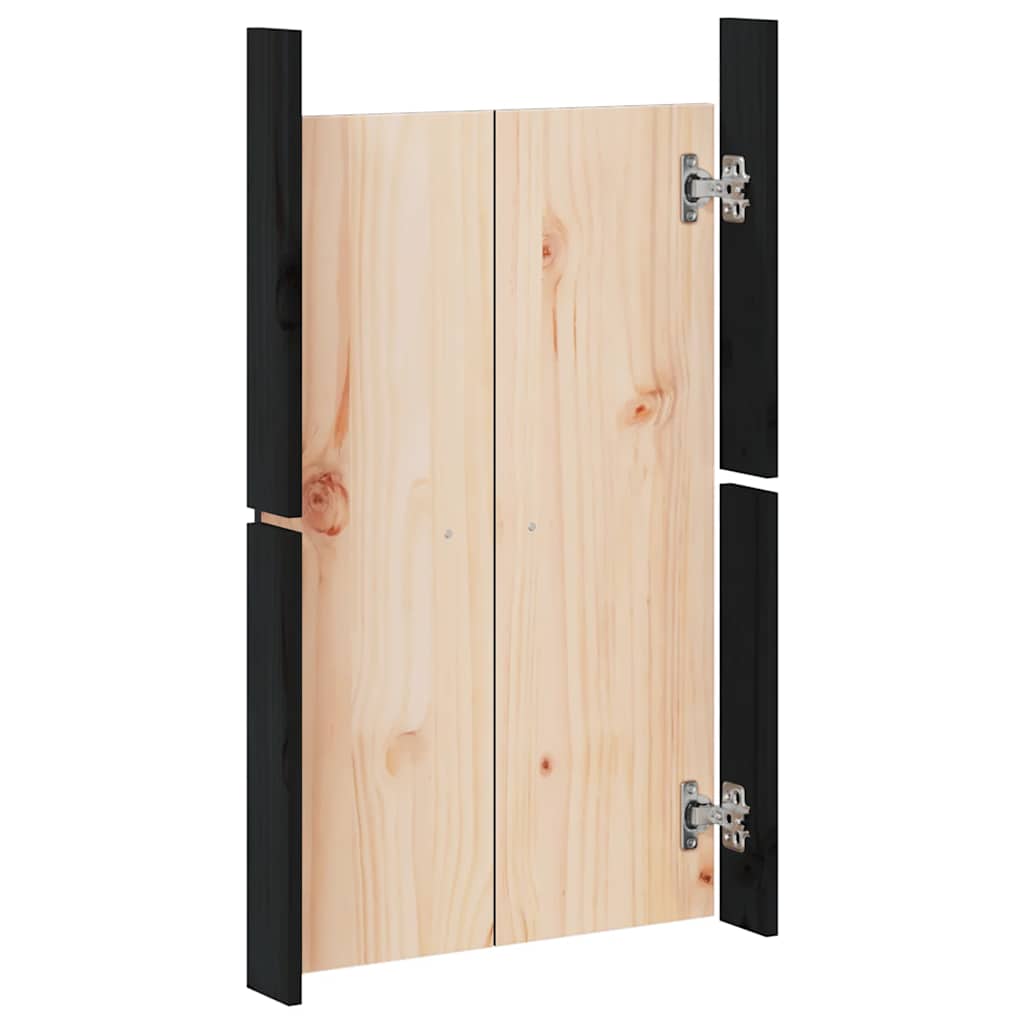 Vanjska kuhinjska vrata MEPPEL 2 kom crna 50x9x82 cm masivna borovina