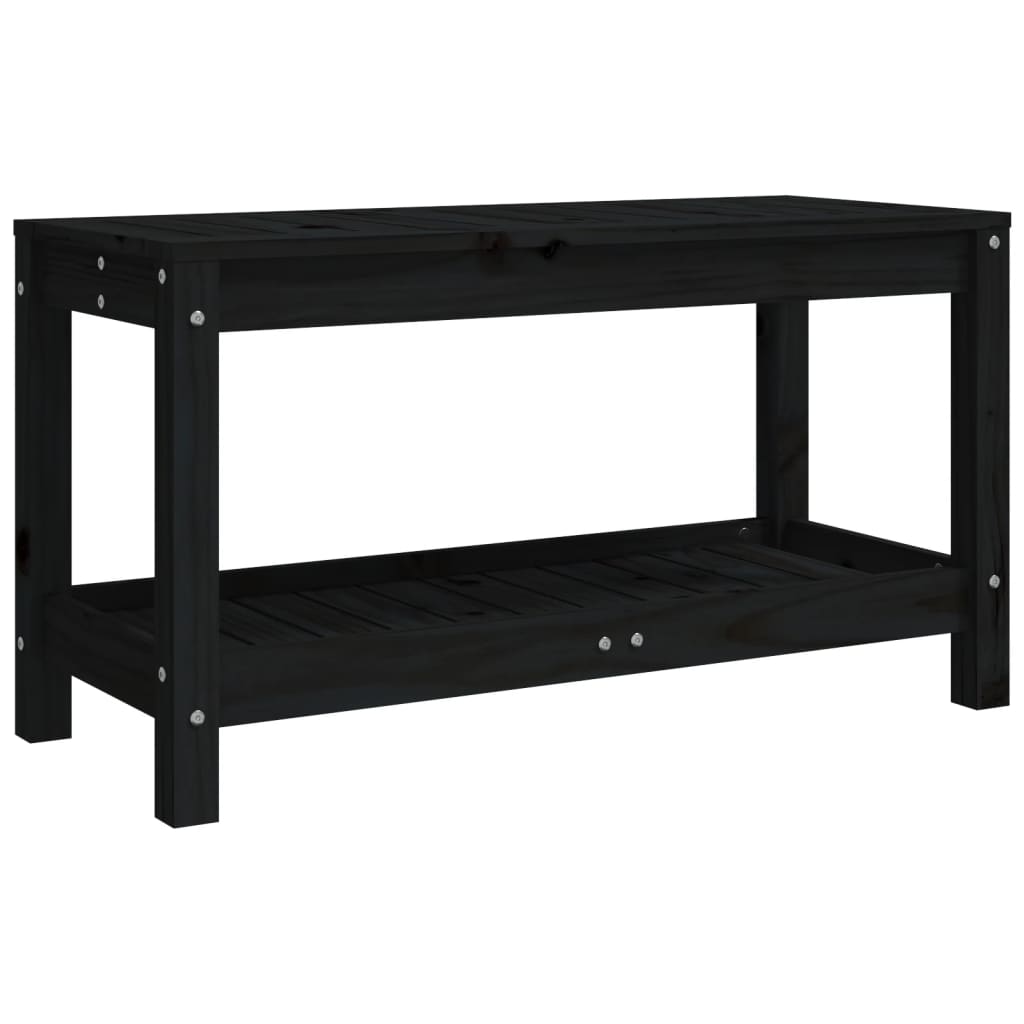Vrtna klupa crna 82,5x35x45 cm od masivne borovine